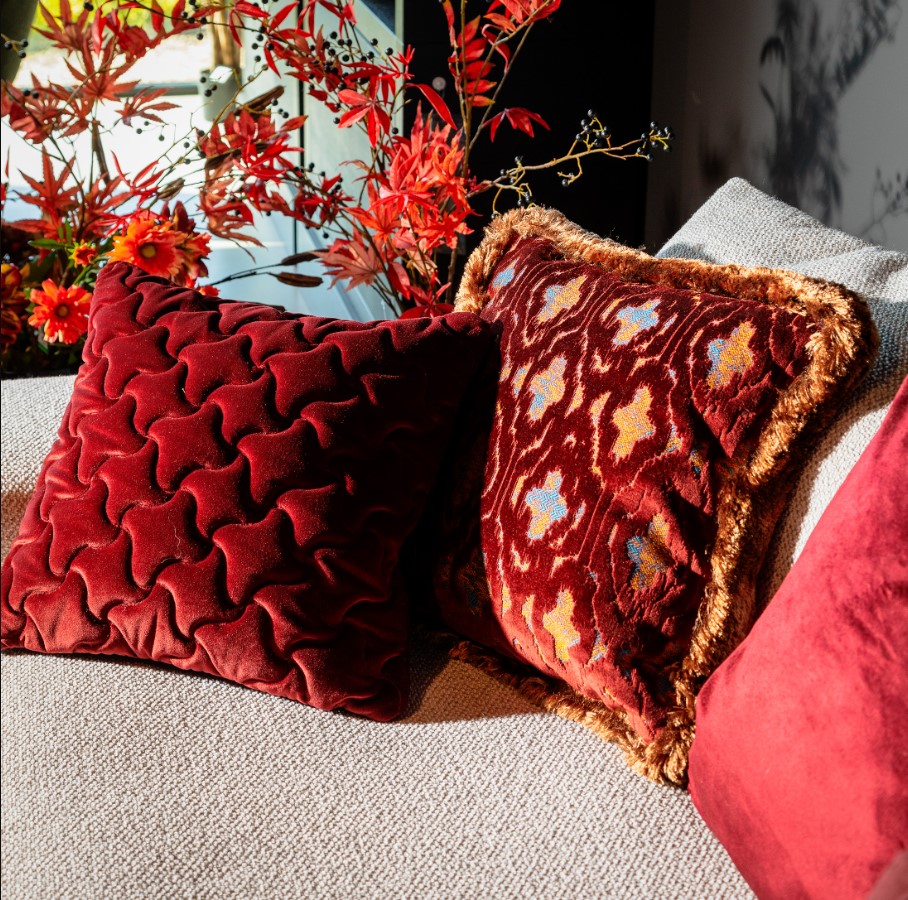 AMELIE | Coussin | 45x45 cm Merlot | Rouge | Hoii | Avec un rembourrage luxueux