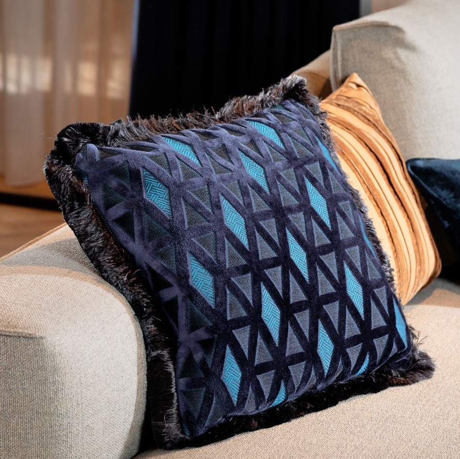 BARON | Coussin | 45x45 cm Insignia Blue | Bleu | Hoii | Avec un rembourrage luxueux