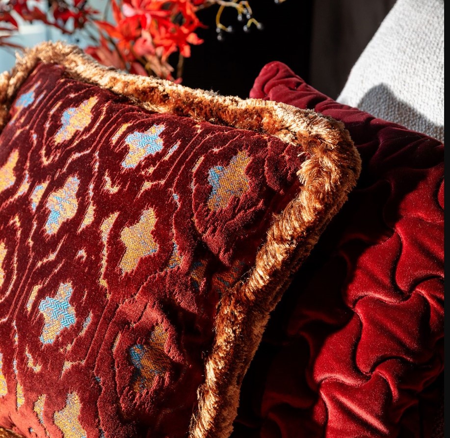 BIJOU | Coussin | 45x45 cm Merlot | Rouge | Hoii | Avec un rembourrage luxueux